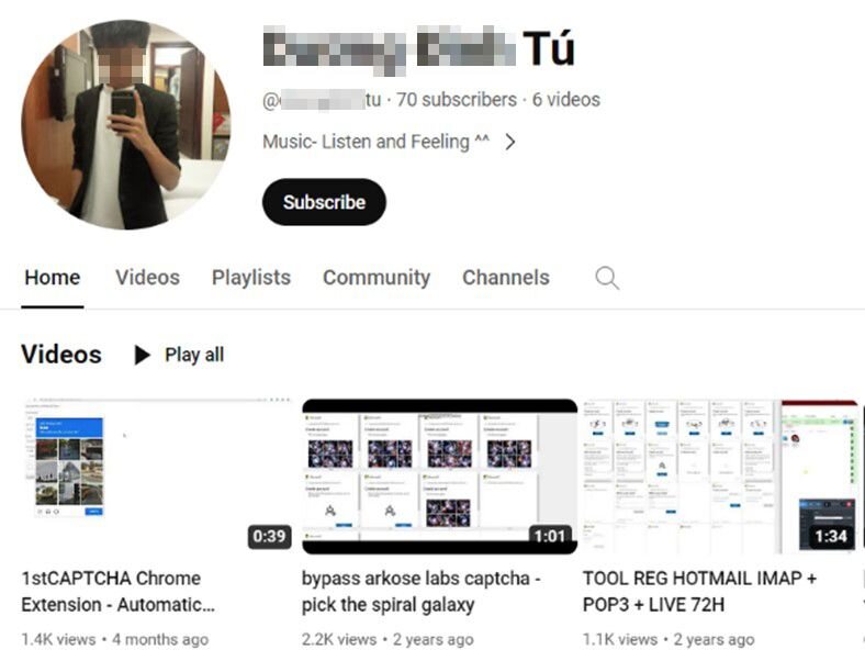 Kênh YouTube hỗ trợ sử dụng dịch vụ của nhóm. Ảnh: Microsoft